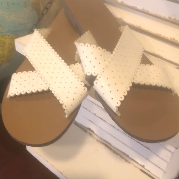 Jcrew factory white size 6 slip on sandal - Picture 5 of 7